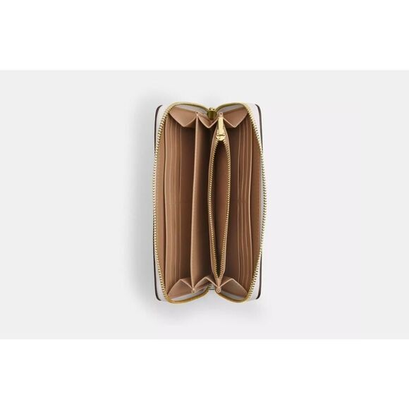 NWT CBN35 COACH x PEANUTS Long Zip Around Wallet Snoopy and Friends Chalk - Picture 4 of 6